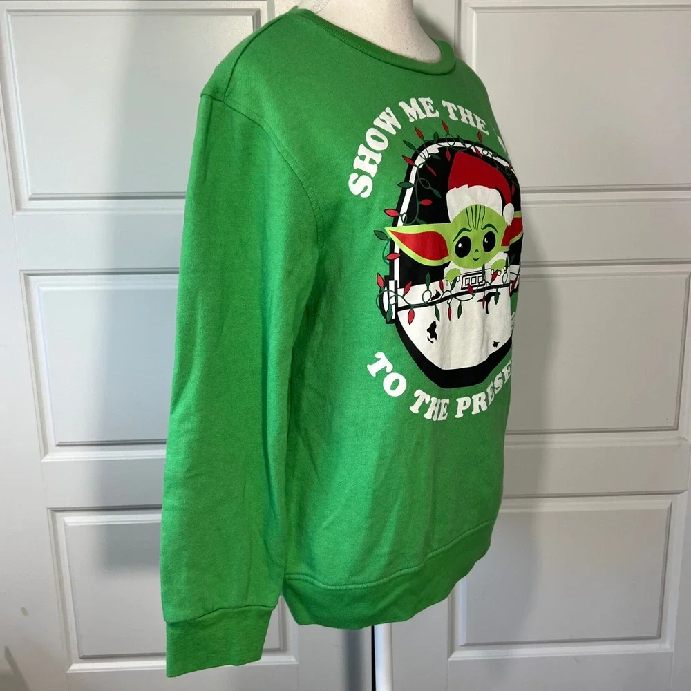 Star Wars Grogu Christmas Sweatshirt XL Green Show Me‎ The Way Presents Holiday